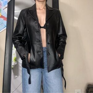 M Julian Leather Jacket Black Size S